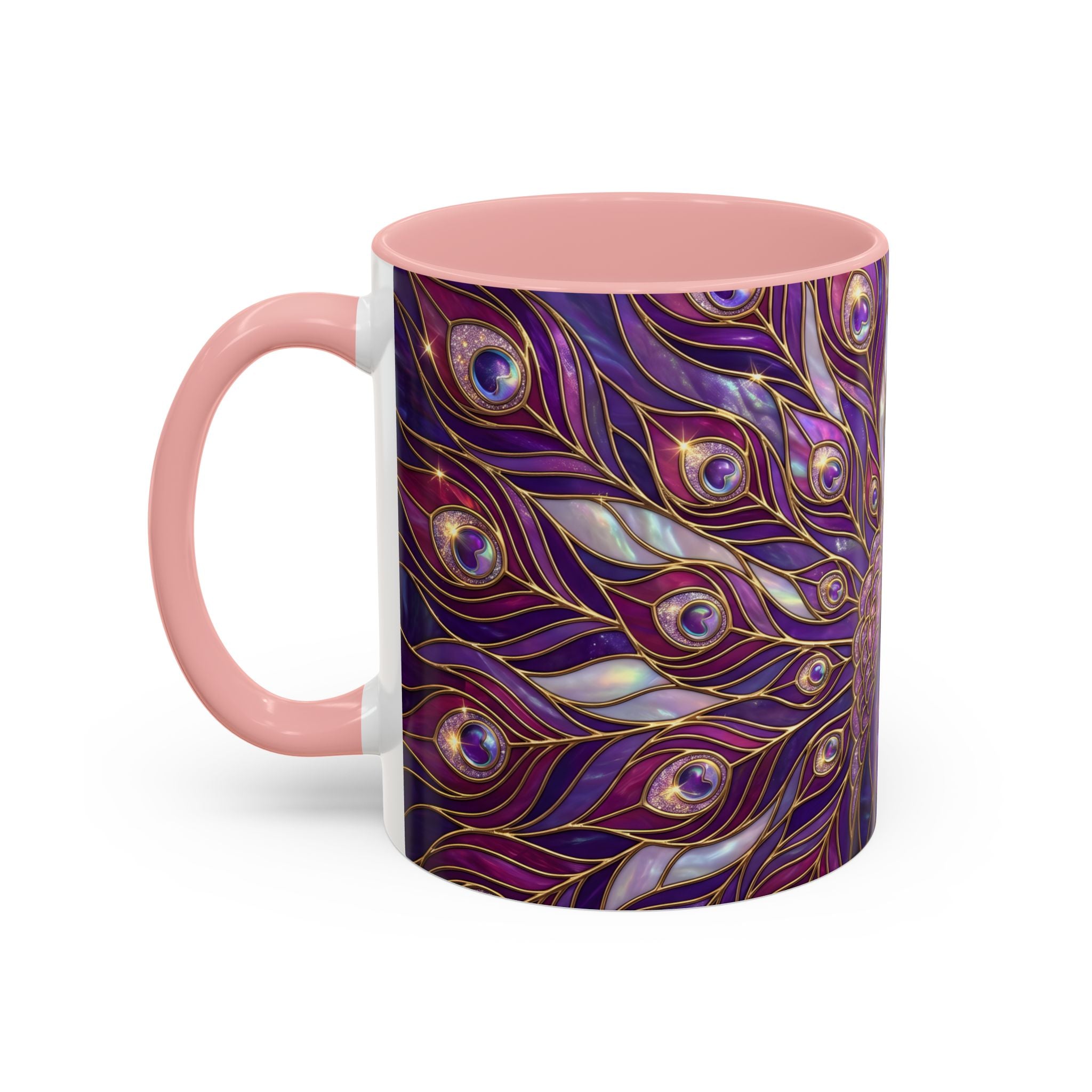 Purple Peacock Stained Glass Style Mug