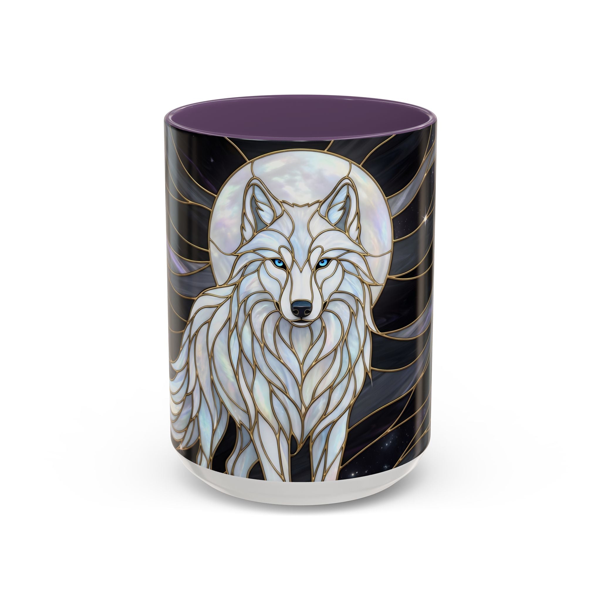 Night Wolf Stained Glass Style Mug