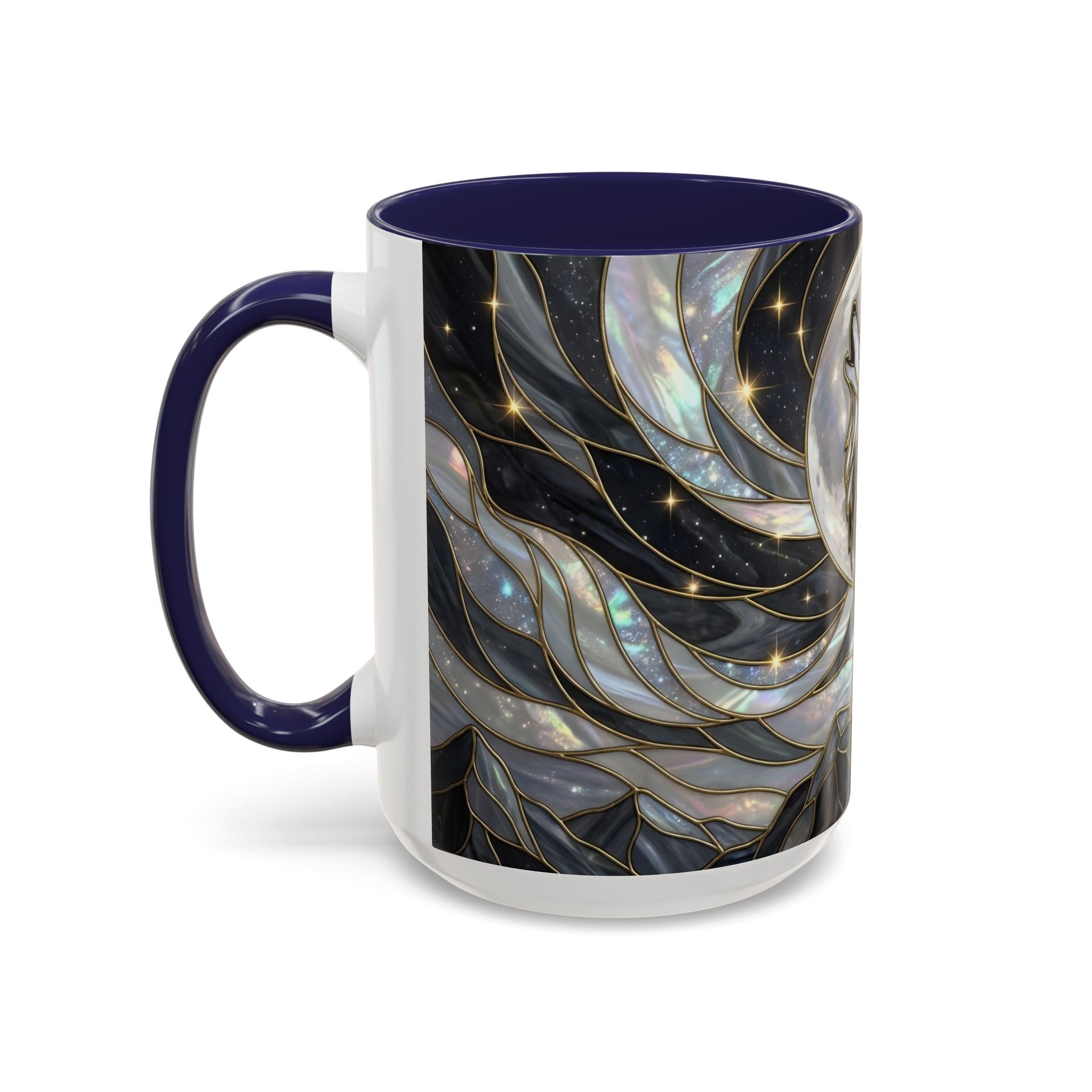 Midnight Wolf Stained Glass Style Mug