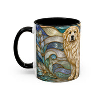 Blue Glow Great Pyrenees Stained Glass Style Mug