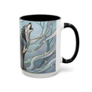 Mystical Blue Wolf Stained Glass Style Mug