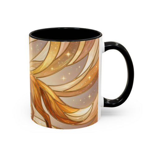 Golden Glow Fox Stained Glass Style Mug