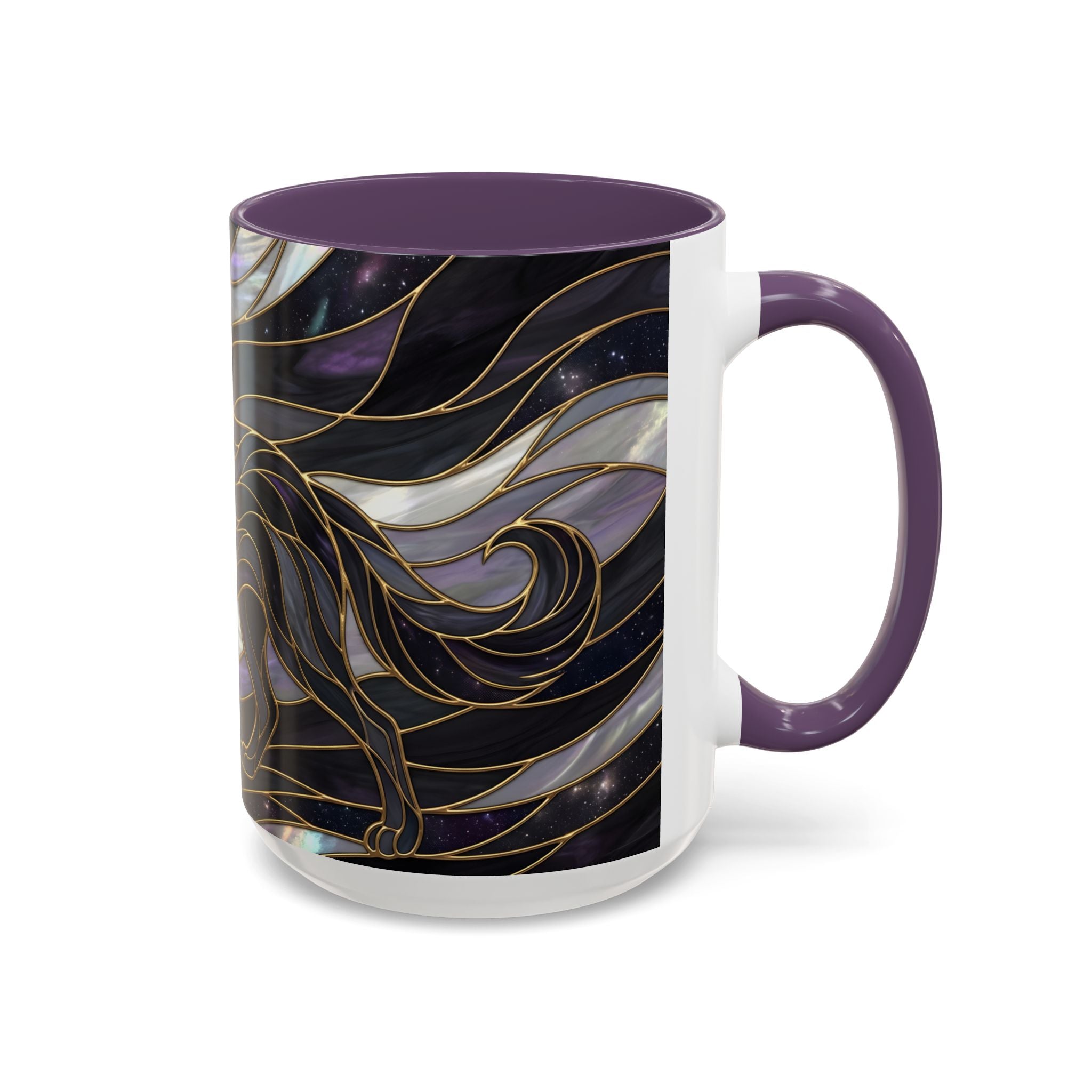 Obsidian Wolf Stained Glass Style Mug