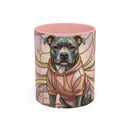 Pink Starlight Staffy Stained Glass Style Mug