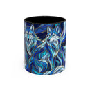 Cobalt Wolf Duo Stained Glass Style Mug