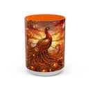 Sunset Peacock Stained Glass Style Mug
