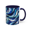 Cobalt Wolf Guardian Stained Glass Style Mug