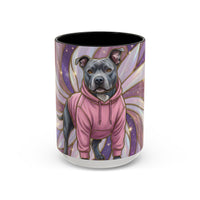 Rose Glow Staffordshire Bull Terrier Stained Glass Style Mug