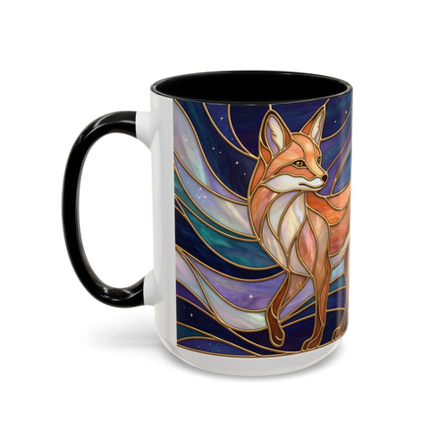Aurora Fox Stained Glass Style Mug