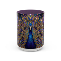Celestial Peacock Stained Glass Style Mug