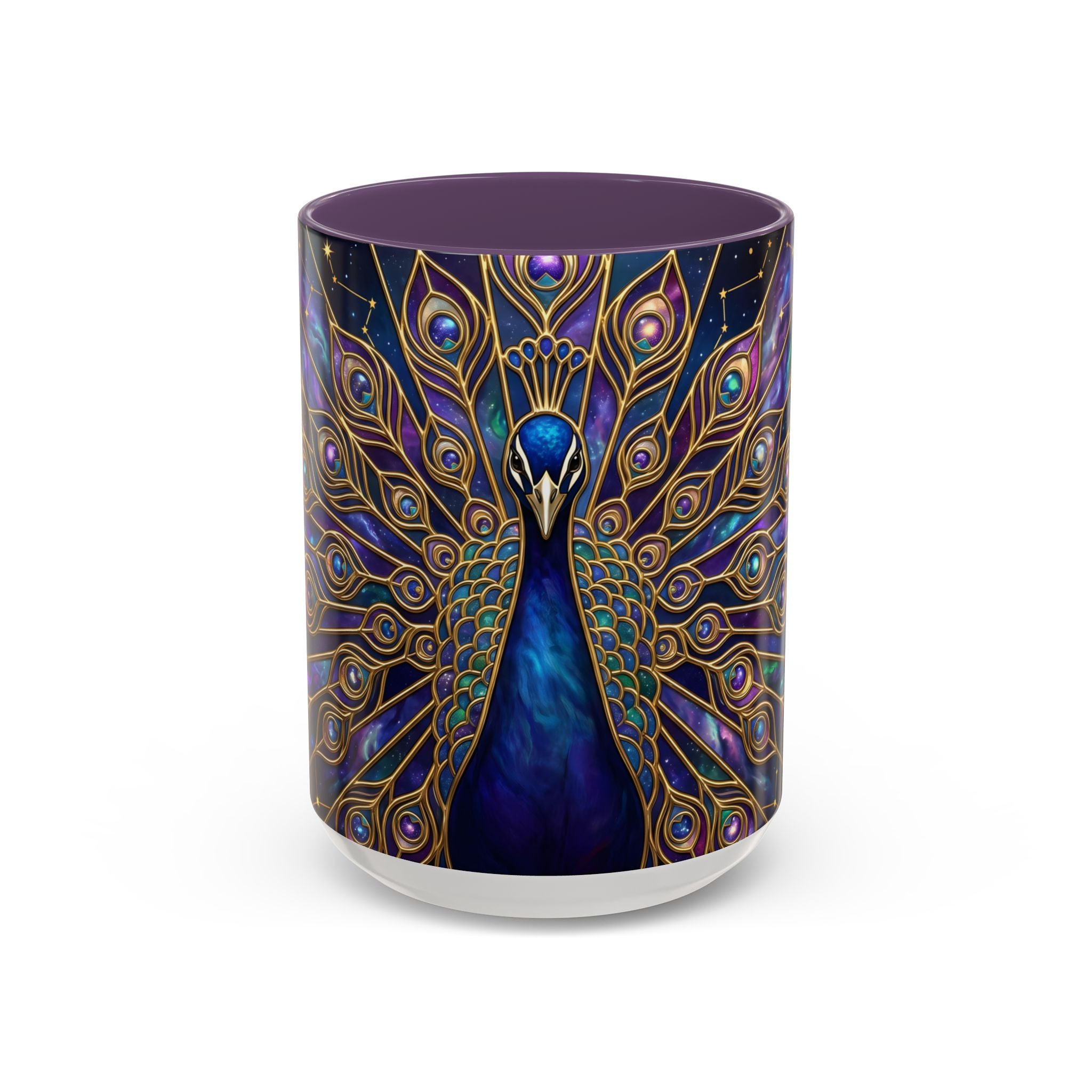 Celestial Peacock Stained Glass Style Mug