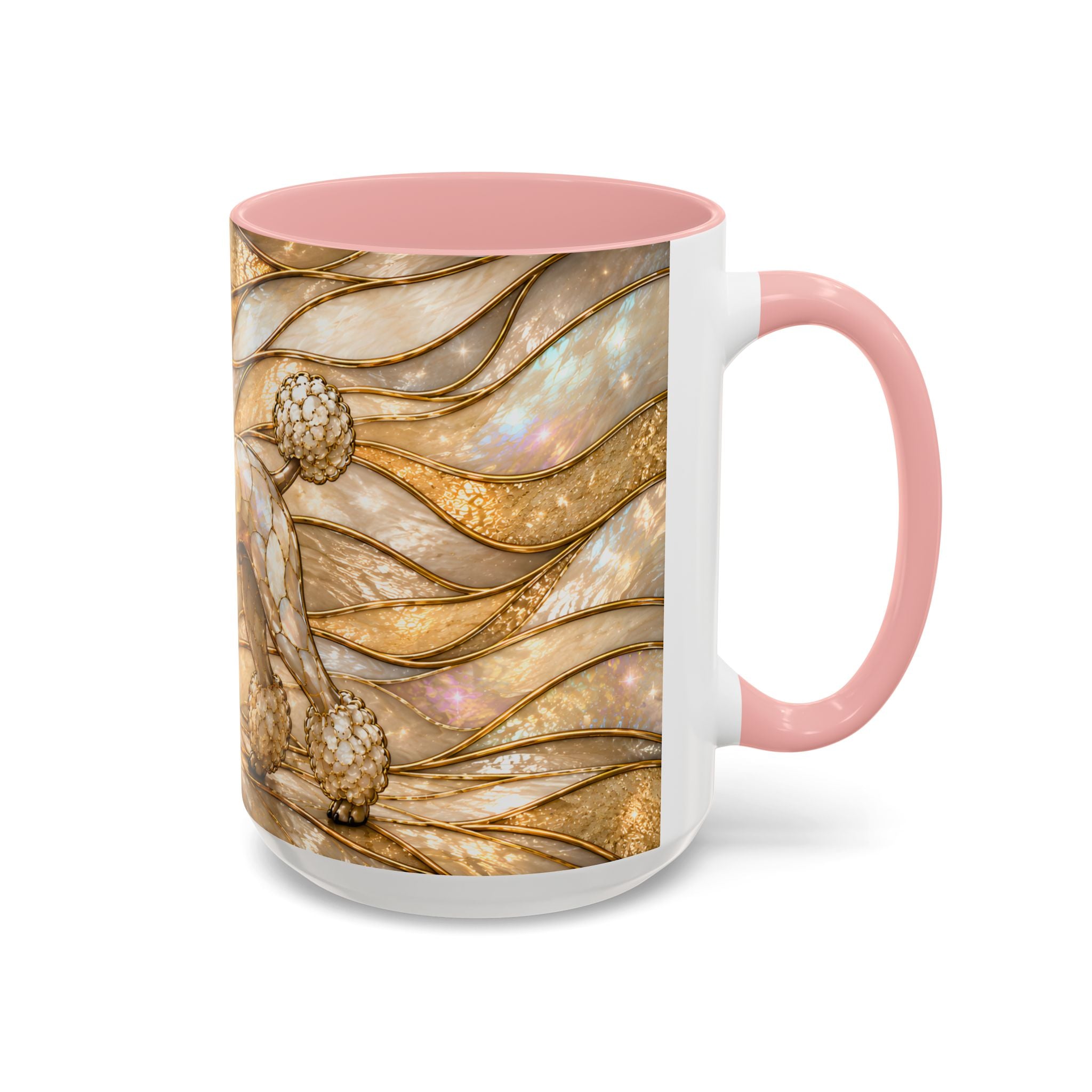Golden Glow Poodle Stained Glass Style Mug