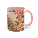 Custom Pet Photo Floral Stained Glass Style Mug