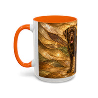 Honey Glow Chocolate Labrador Retriever Stained Glass Style Mug