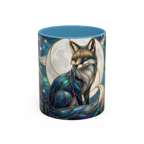 Moonlit Fox Stained Glass Style Mug