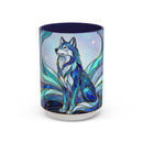 Aurora Wolf Stained Glass Style Mug