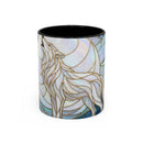 Pearl White Wolf Stained Glass Style Mug