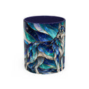 Northern Glow Wolf Stained Glass Style Mug