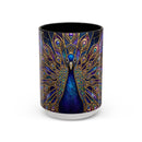 Celestial Peacock Stained Glass Style Mug