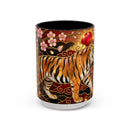 Sakura Tiger Stained Glass Style Mug