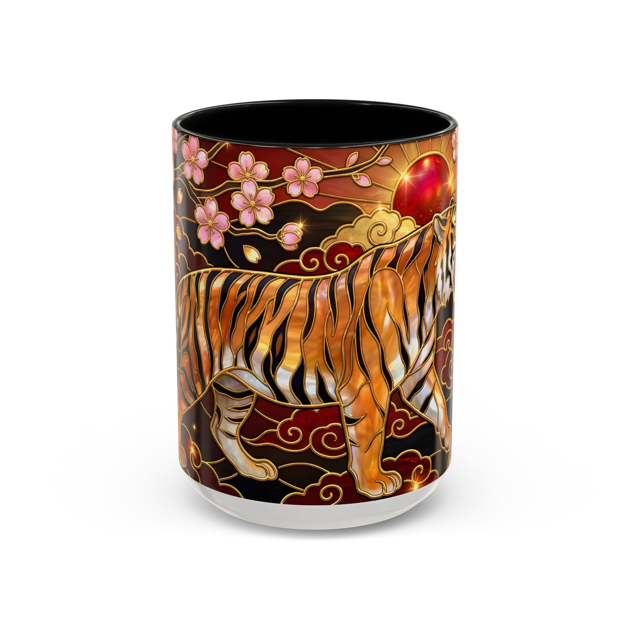 Sakura Tiger Stained Glass Style Mug