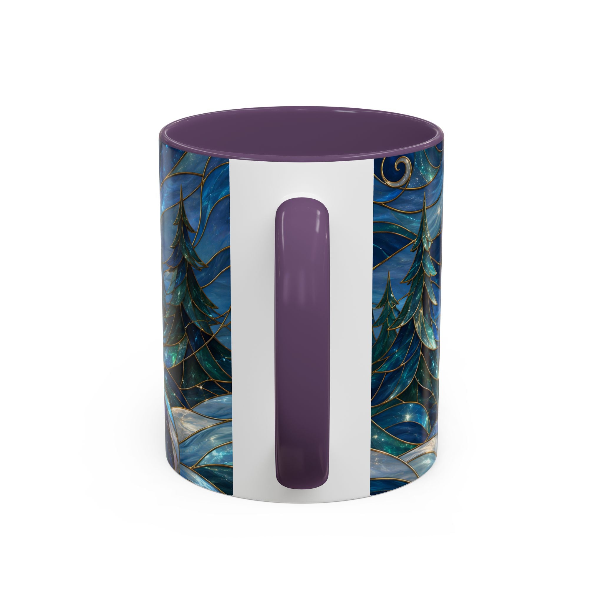 Blue Wolf Stained Glass Style Mug