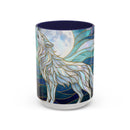 Moonlit Wolf Stained Glass Style Mug