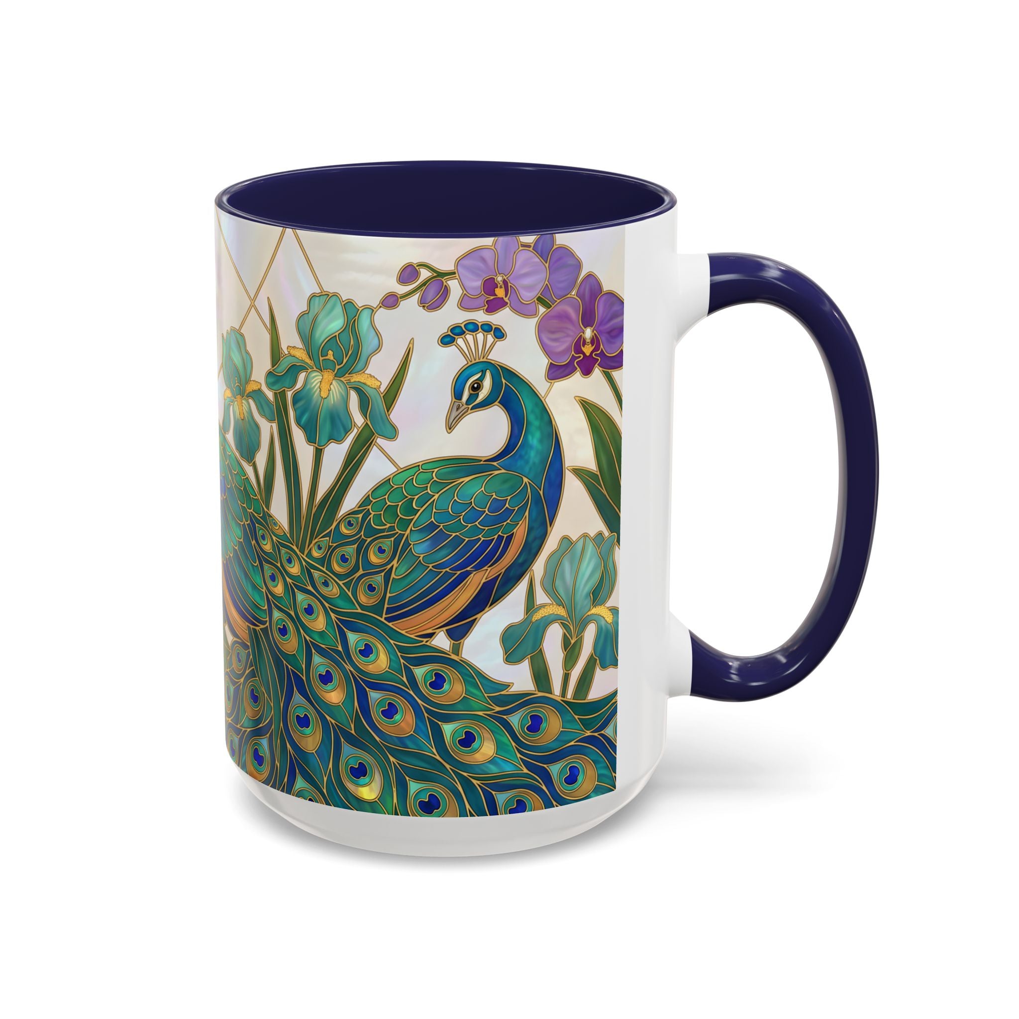 Garden Peacock Stained Glass Style Mug