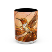 Honey Glow Hummingbird Stained Glass Style Mug