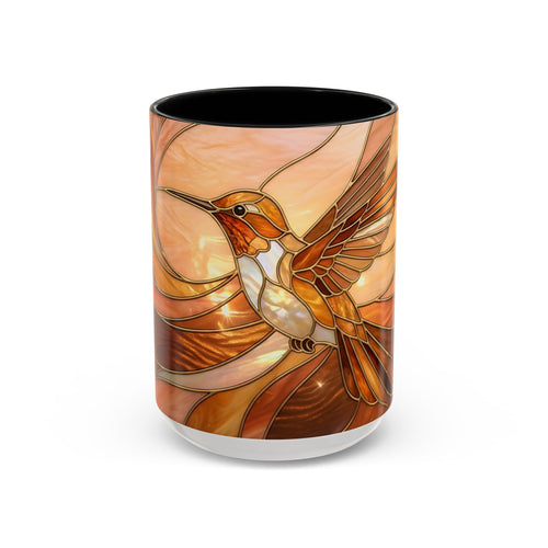 Honey Glow Hummingbird Stained Glass Style Mug
