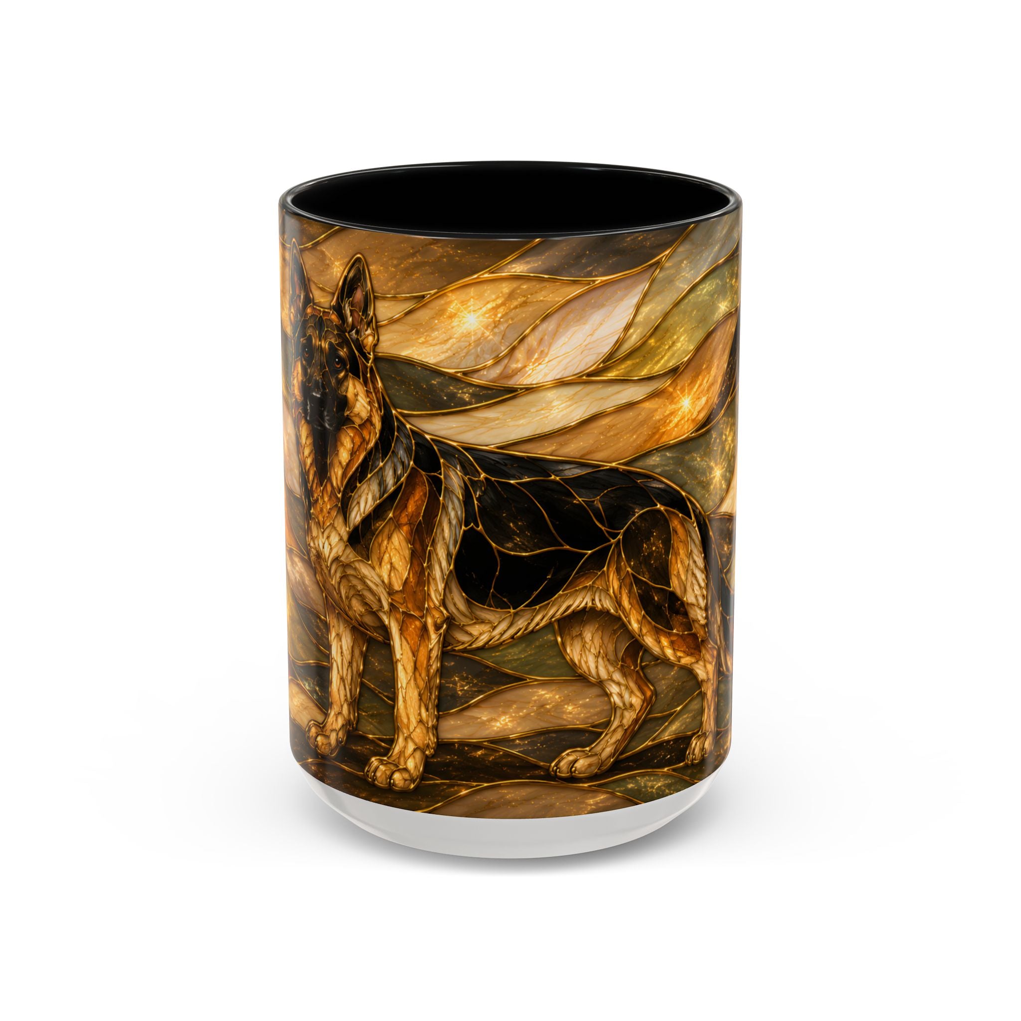 Golden German Shepherd Stained Glass Style Mug