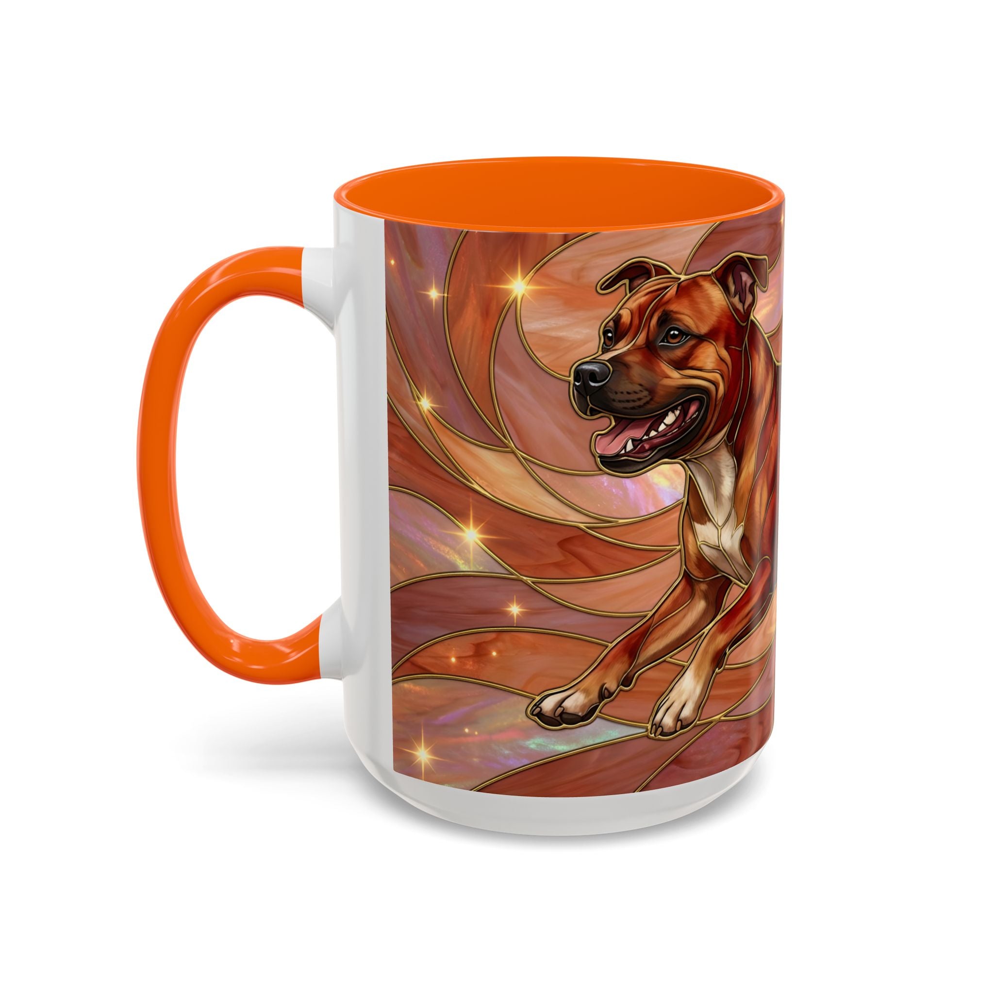 Warm Ember Staffy Stained Glass Style Mug