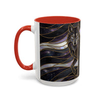 Obsidian Wolf Stained Glass Style Mug