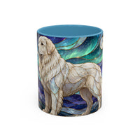 Aurora Peaks Great Pyrenees Stained Glass Style Mug