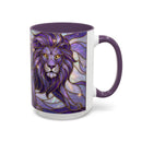 Purple Lion Stained Glass Style Mug