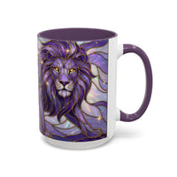 Purple Lion Stained Glass Style Mug