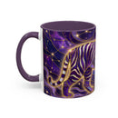 Celestial Purple Tiger Stained Glass Style Mug