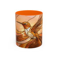 Honey Glow Hummingbird Stained Glass Style Mug