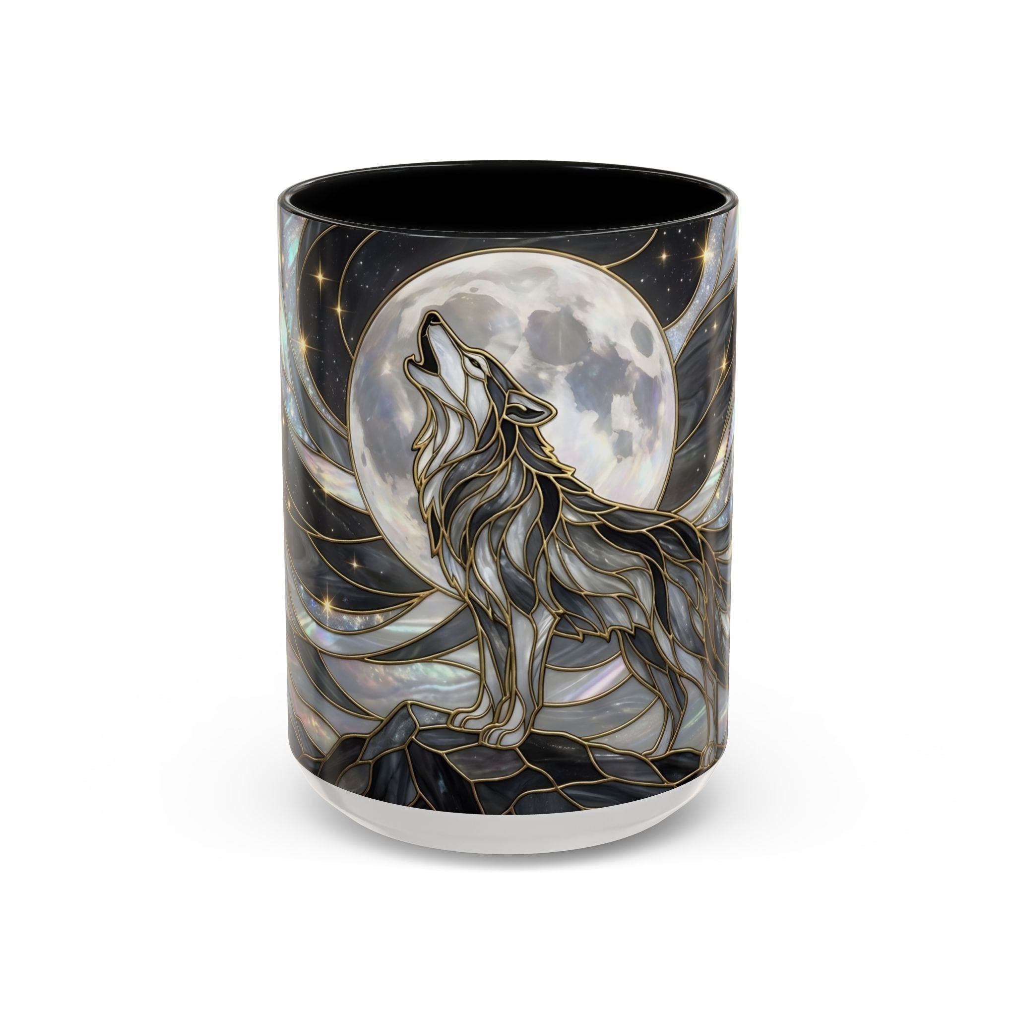 Midnight Wolf Stained Glass Style Mug
