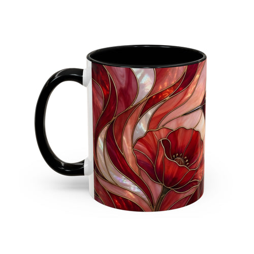 Scarlet Bloom Hummingbird Stained Glass Style Mug