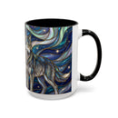 Twin Wolves Stained Glass Style Mug