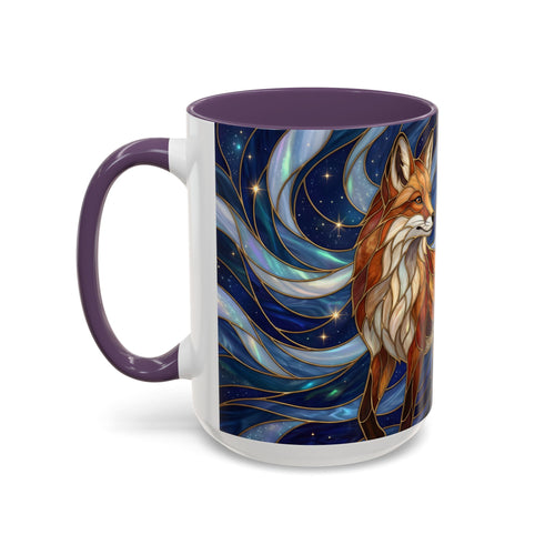 Midnight Fox Stained Glass Style Mug