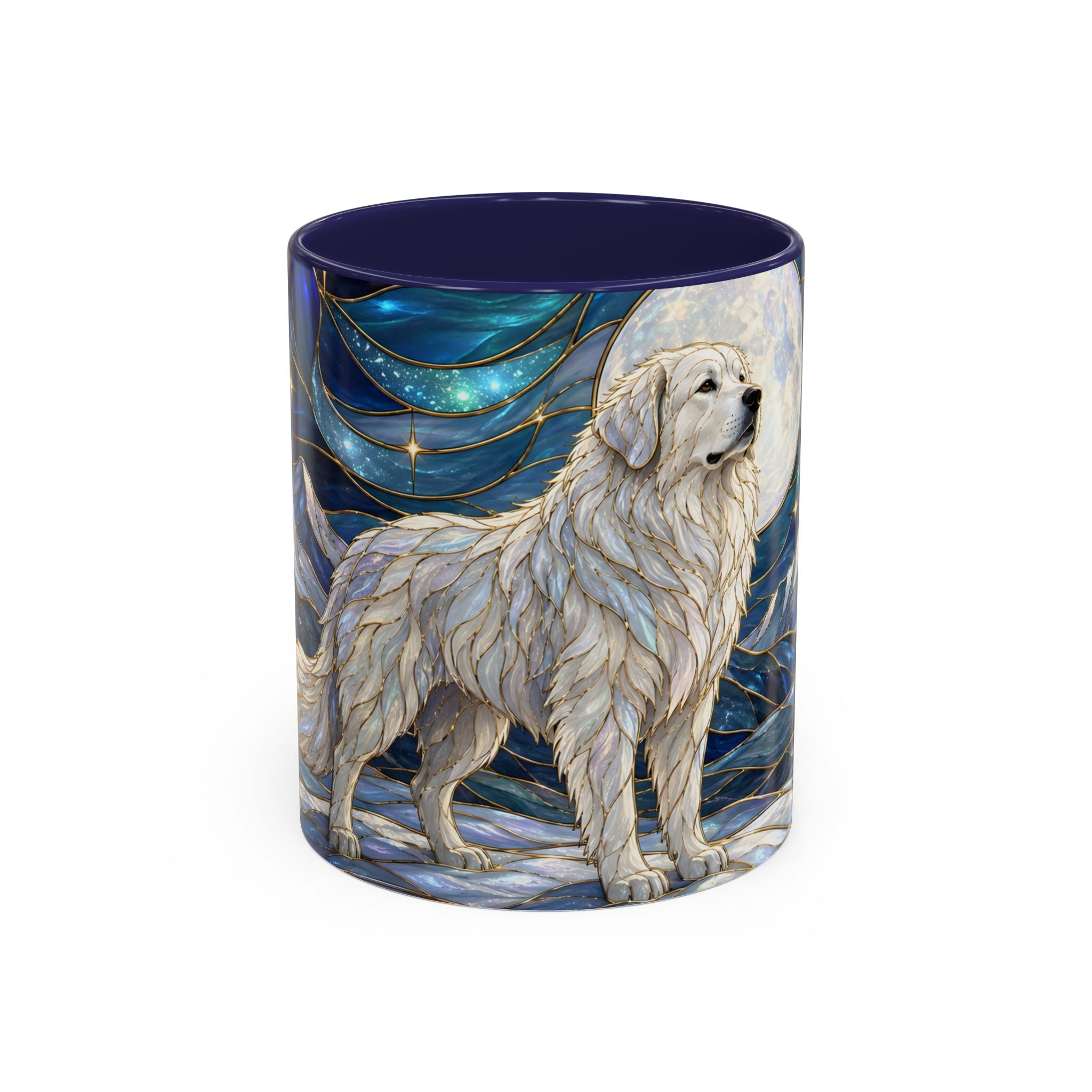 Mountain Guardian Great Pyrenees Stained Glass Style Mug