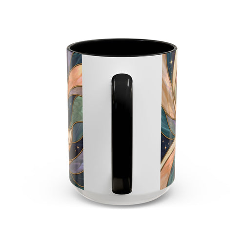 Teal Night Fox Stained Glass Style Mug