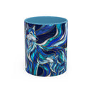 Cobalt Wolf Family Stained Glass Style Mug