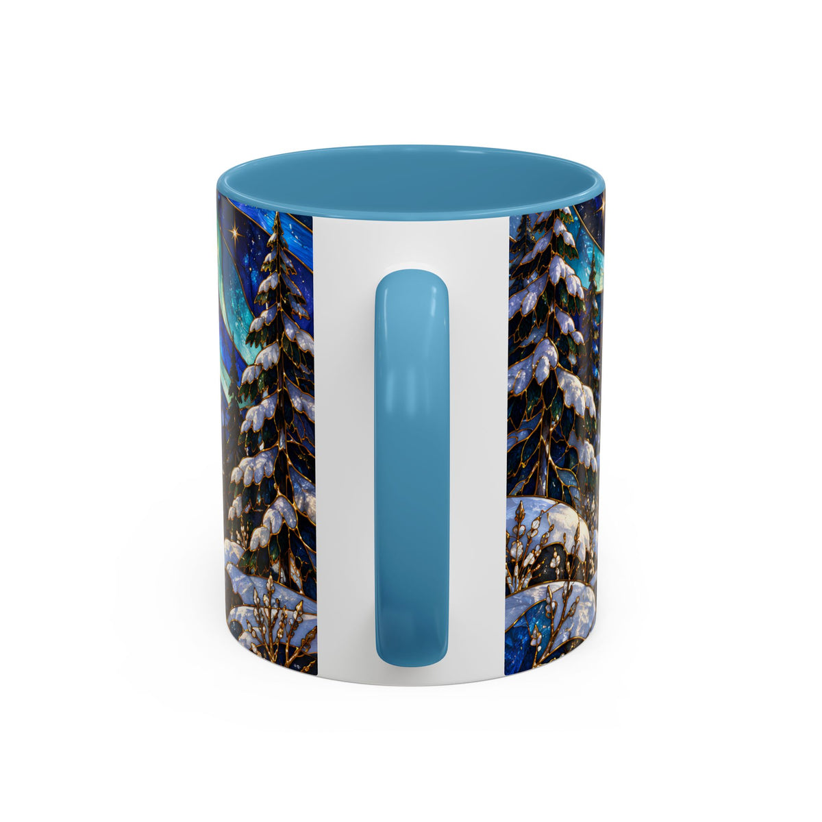 Aurora Lake Wolf Stained Glass Style Mug
