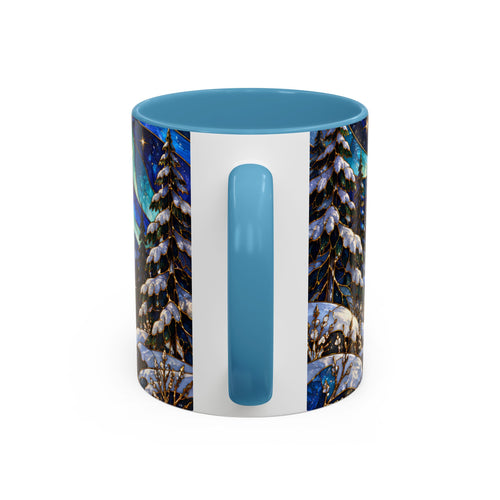 Aurora Lake Wolf Stained Glass Style Mug