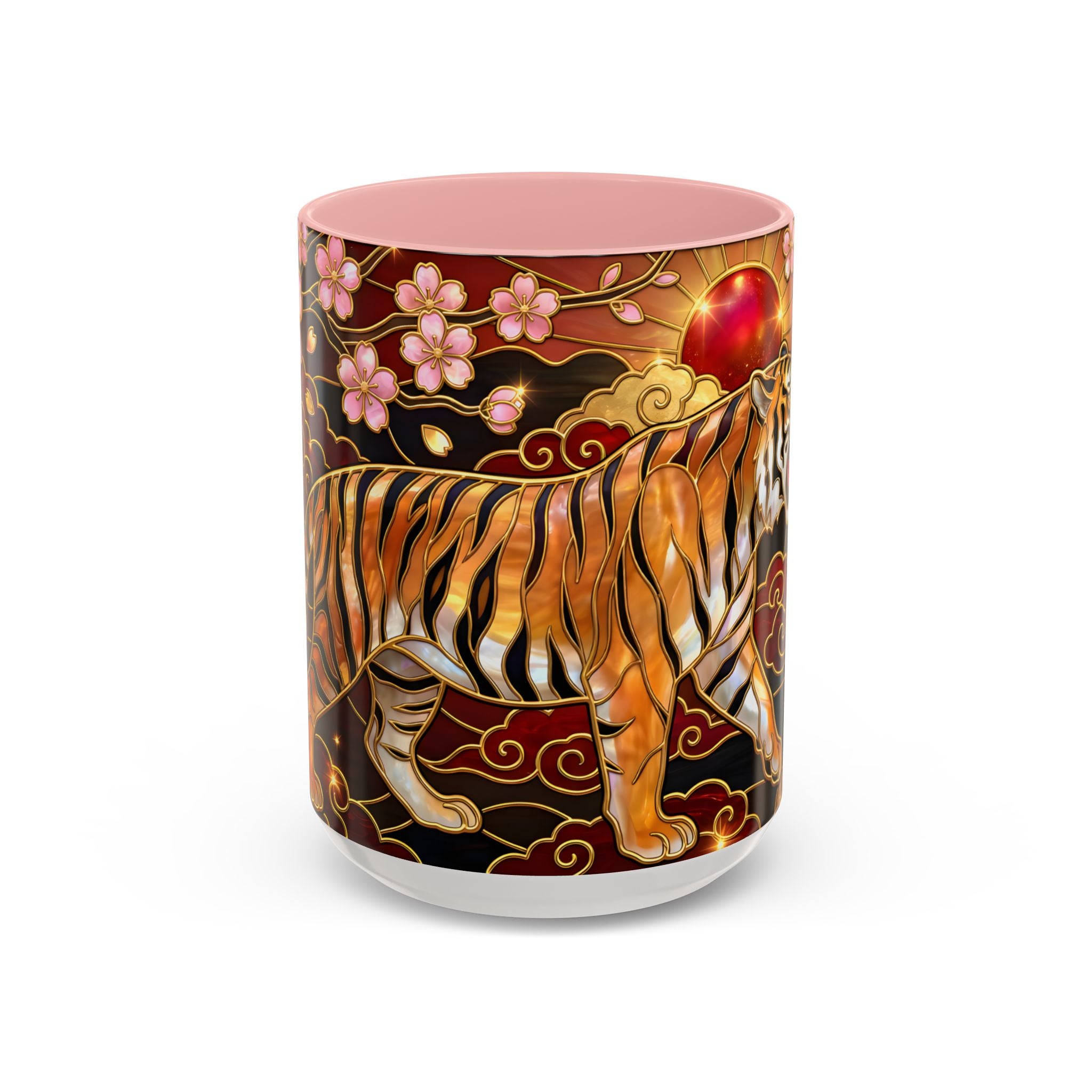 Sakura Tiger Stained Glass Style Mug