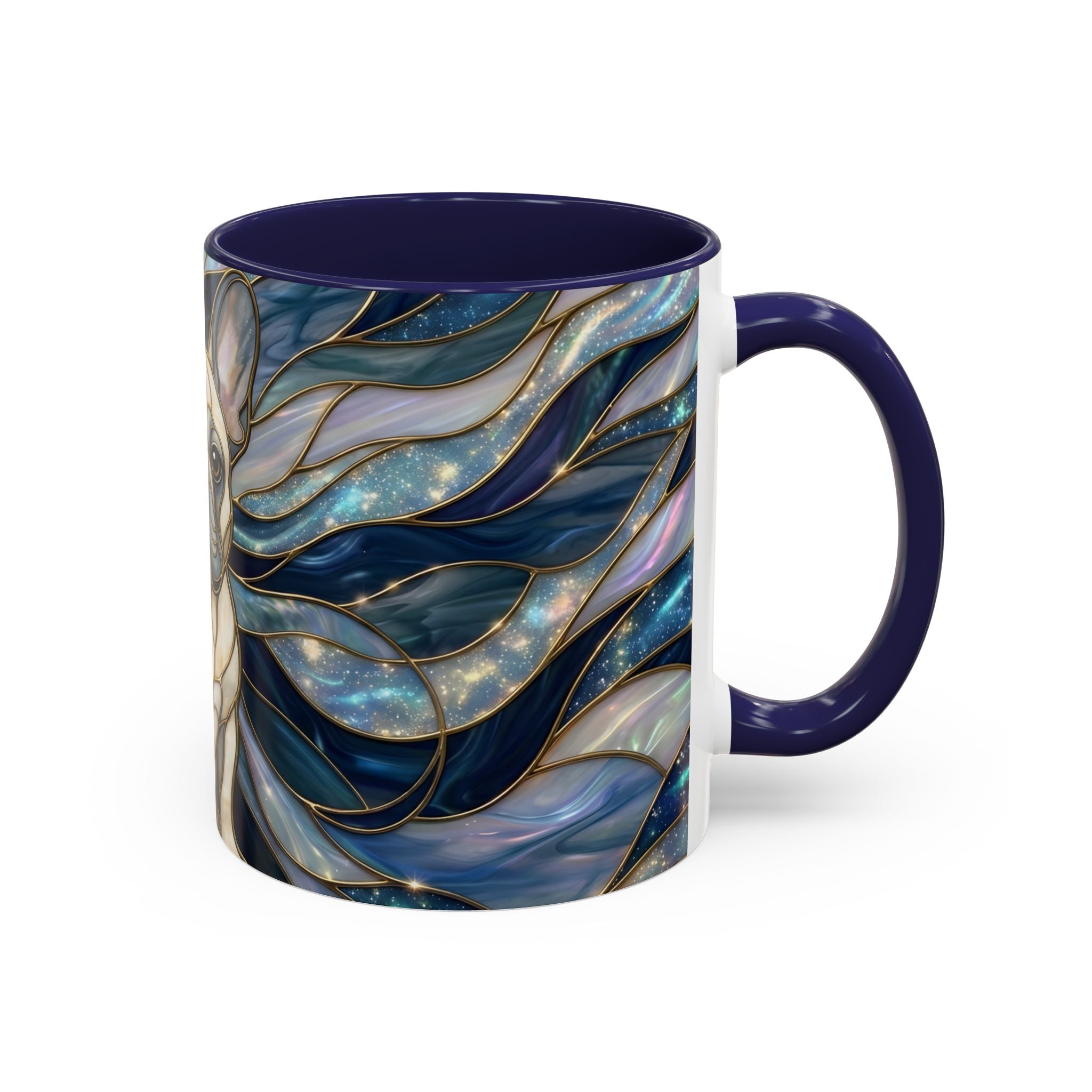 Sapphire Glow French Bulldog Stained Glass Style Mug