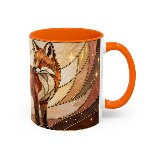 Honey Light Fox Stained Glass Style Mug